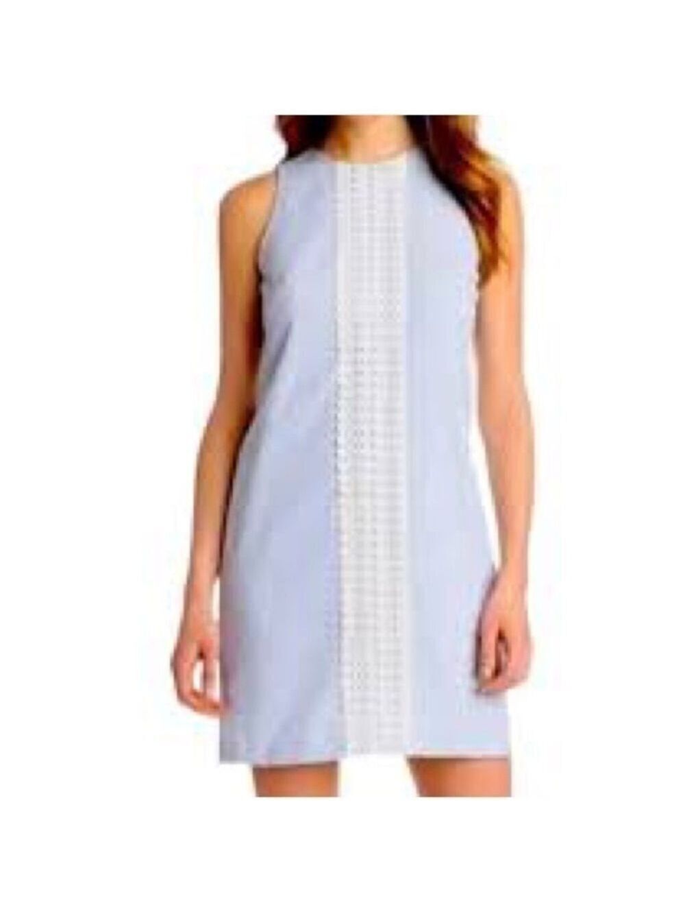 London Times Blue and White Striped Seersucker Summer Dress Sz 8
